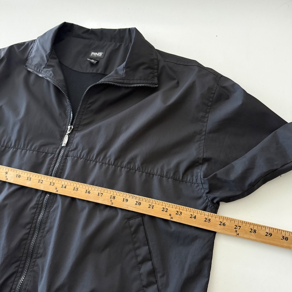 PING Solid Black Full Zip Polyester Vented Windbr… - image 5
